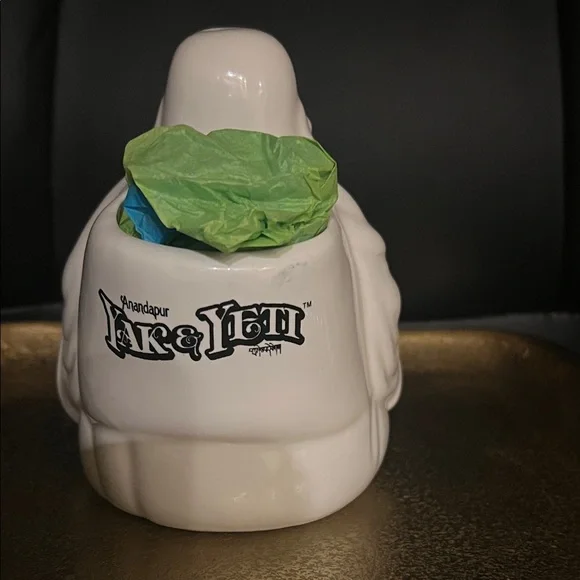 #1197** Lucky Buddha: Yak & Yeti White Ceramic Figurine - Picture 4 of 12